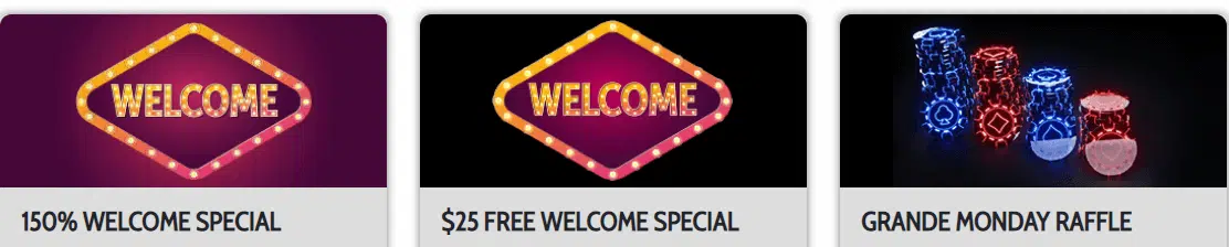 Grande Vegas Casino Welcome Bonuses