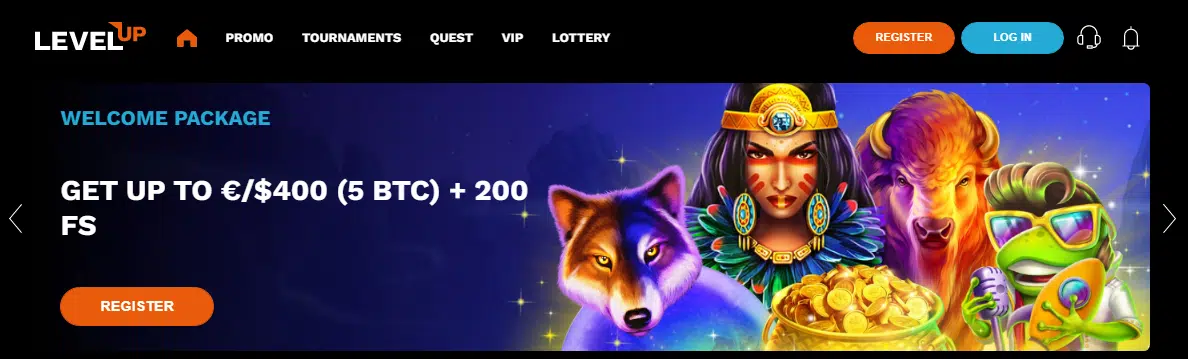 LevelUp Casino User Interface