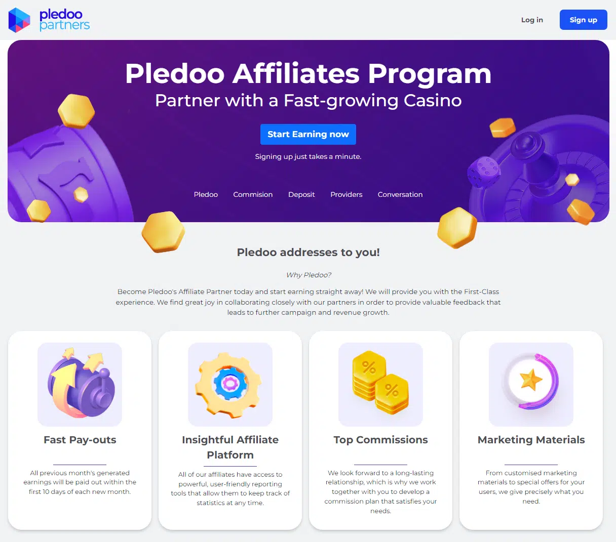 Pledoo Casino Affiliate Program 