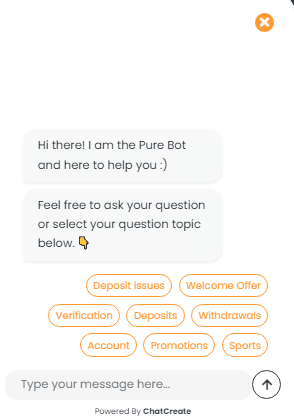 Pure Win Live Chat Support