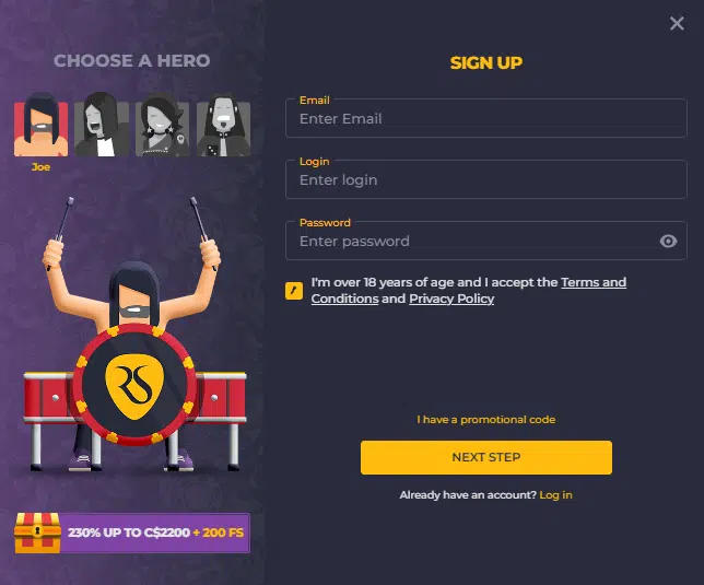 Rolling Slots Casino Sign Up Process Rolling Slots Casino Sign Up Process