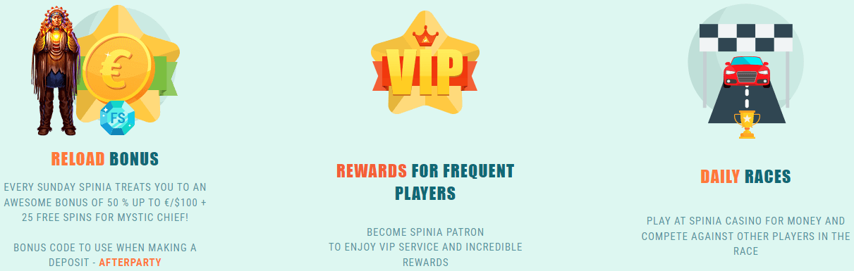 Spinia Casino Other Promotions