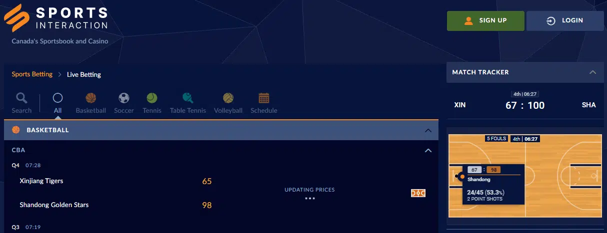 Sports Interaction Live Betting Sports Interaction Live Betting