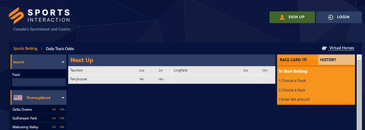 Sports Interaction Racebook Sports Interaction Racebook