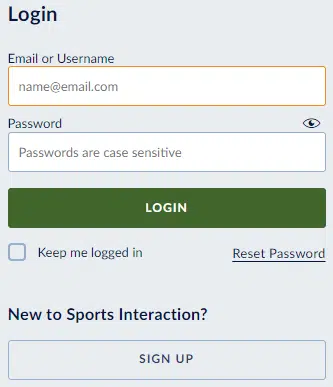Sports Interaction Sign Up Process Sports Interaction Sign Up Process