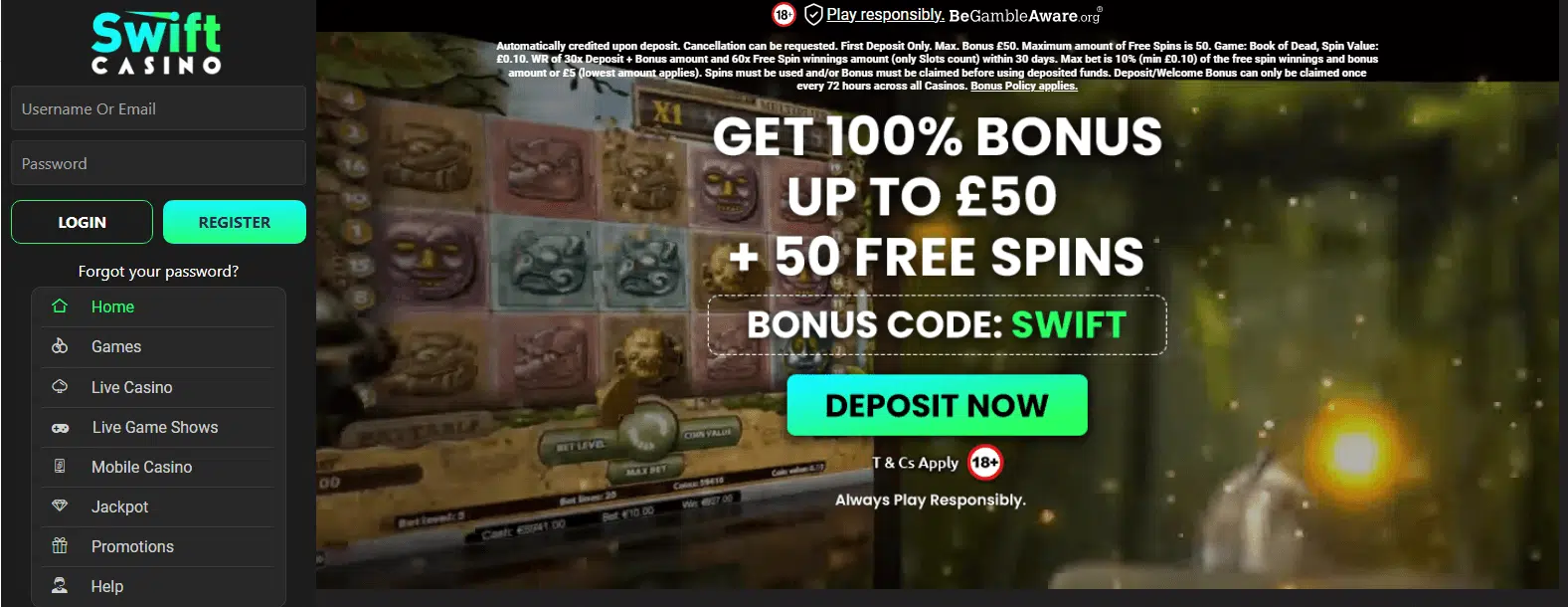 Swift Casino User Interface