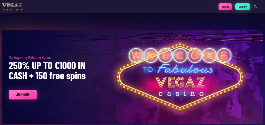 Vegaz Casino User Interface Vegaz Casino User Interface