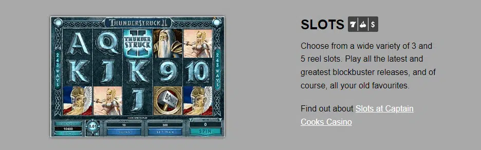 Video Slots by Captain Cooks Casino Video Slots by Captain Cooks Casino