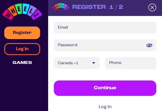 Wheelz Casino Sign Up Process Wheelz Casino Sign Up Process