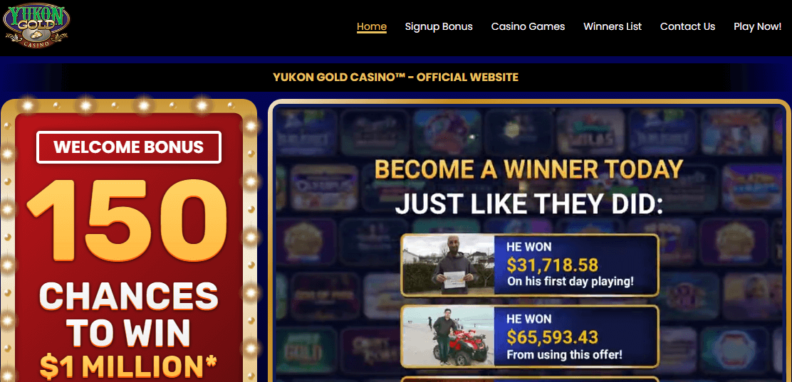 Yukon Gold Casino User Interface
