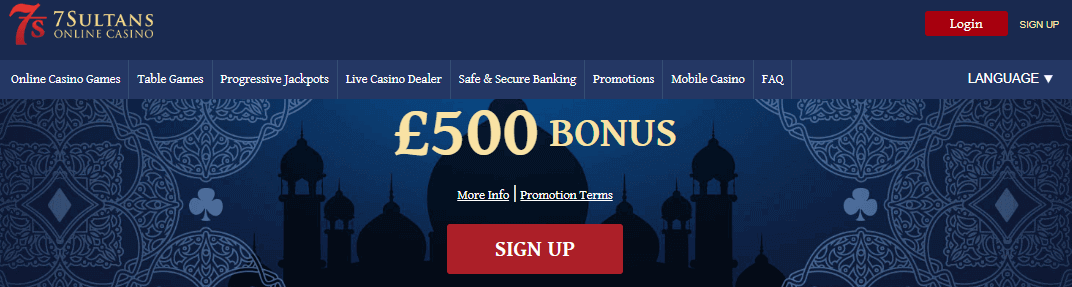 7 Sultans Casino Welcome Bonus