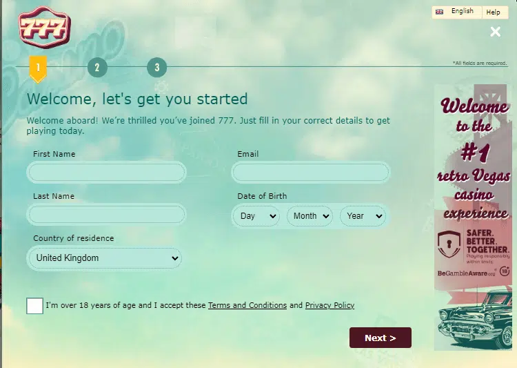 777 Casino Sign Up Process 777 Casino Sign Up Process