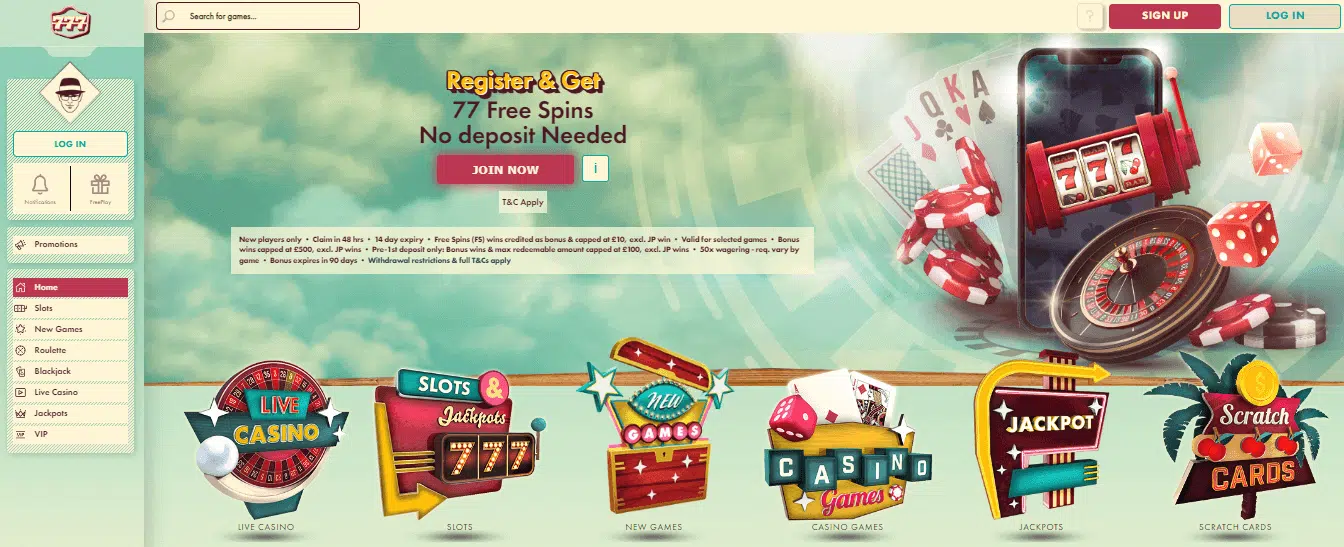 777 Casino - User Interface 777 Casino - User Interface