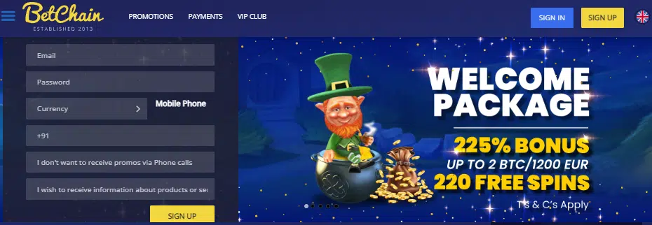 BetChain Casino - User Interface BetChain Casino - User Interface