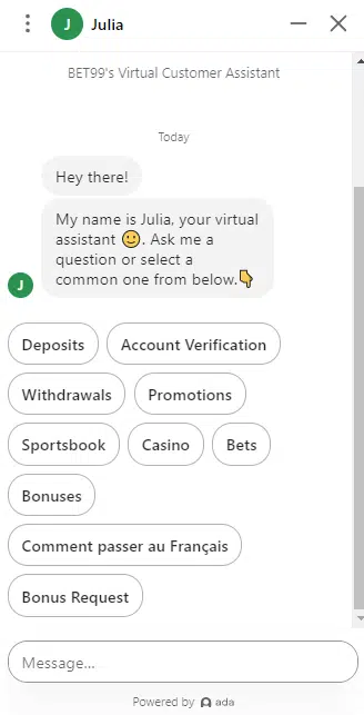 Bet99 Customer Support