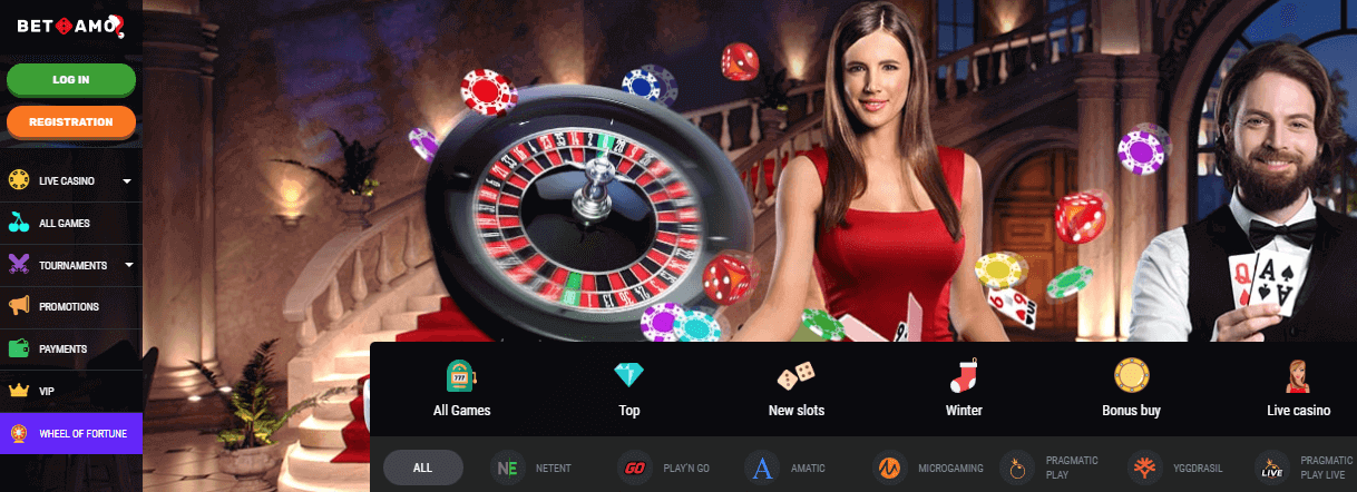Betamo Casino User Interface