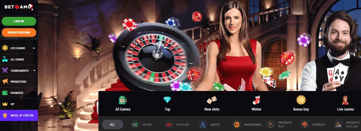 Betamo Casino User Interface Betamo Casino User Interface