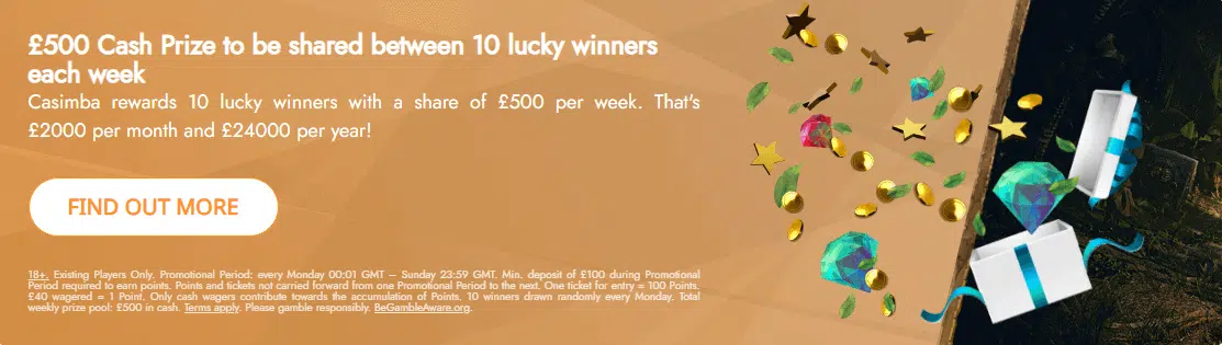 Casimba Casino Weekly Cash Giveaway Casimba Casino Weekly Cash Giveaway