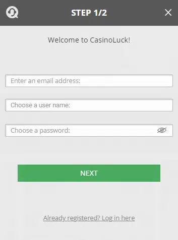 CasinoLuck Casino Sign Up Process