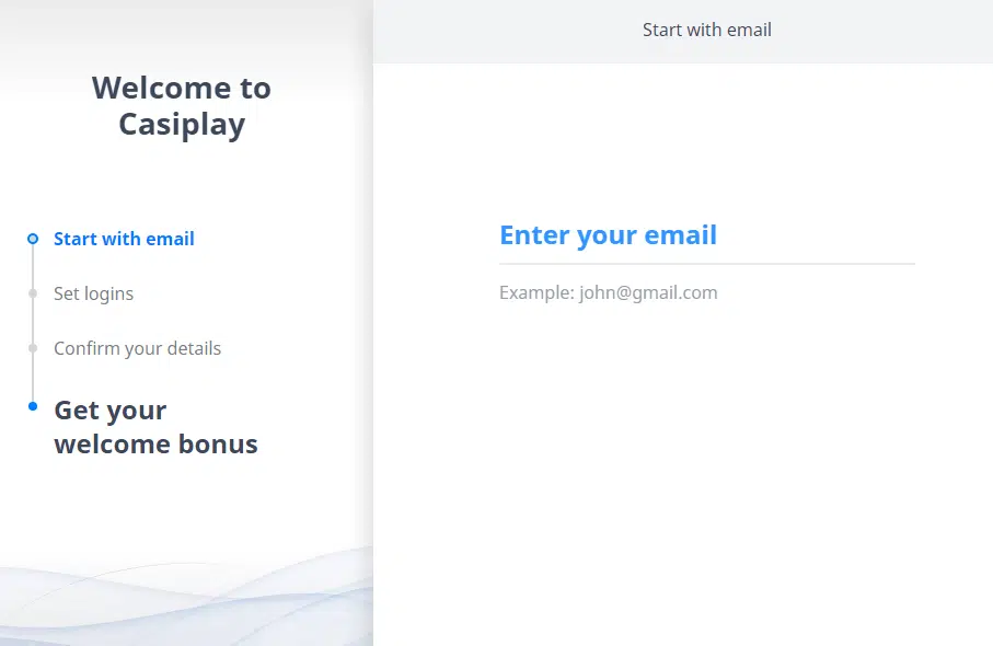 Casiplay Casino Sign Up Process