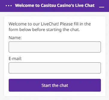 Casitsu Casino Live Chat Support