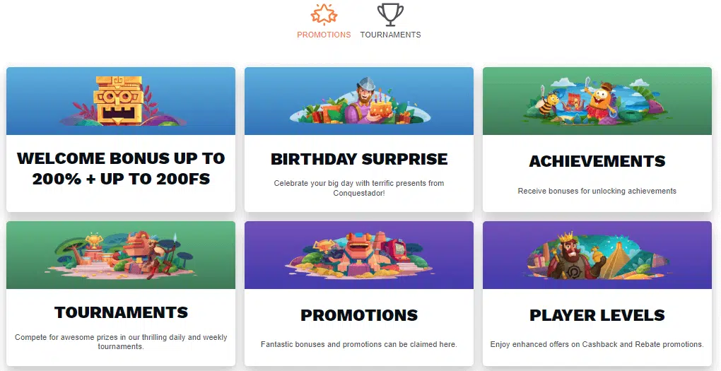 Conquestador Casino Bonus Offers