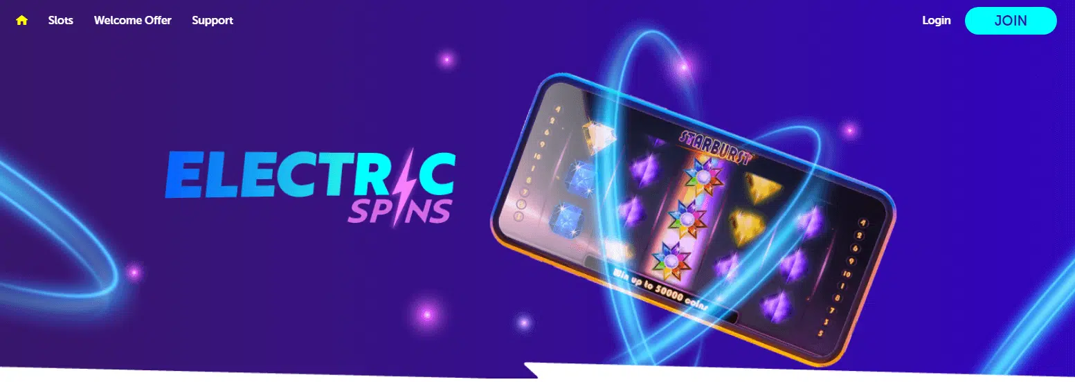 Electric Spins Casino - User Interface Electric Spins Casino - User Interface