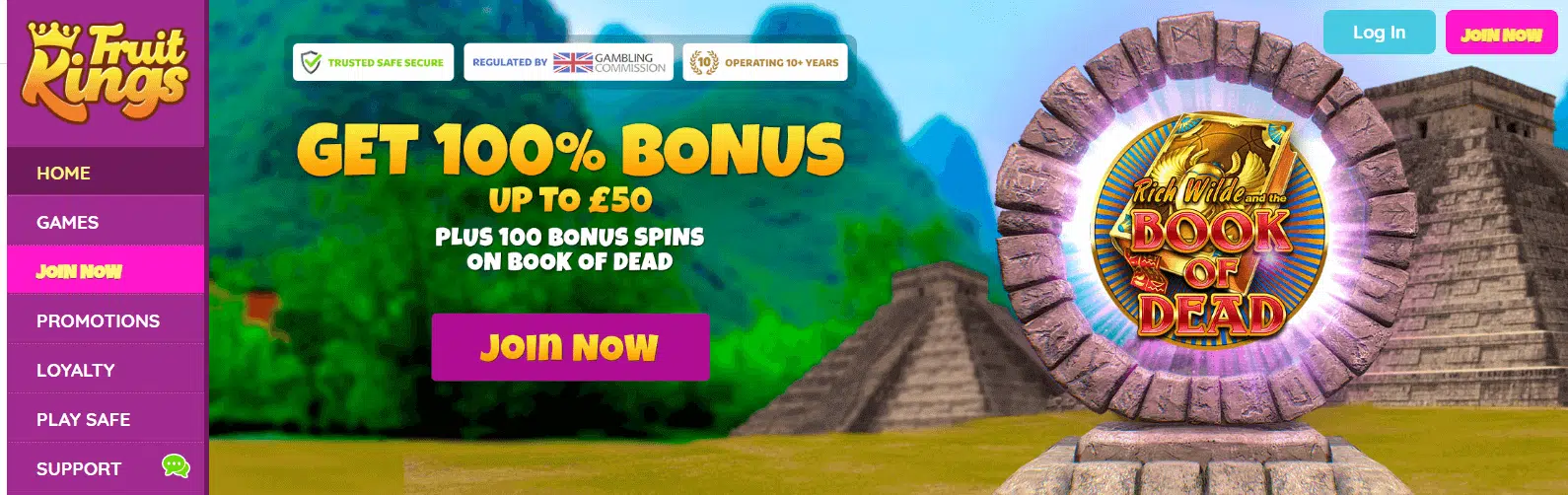 Fruitkings Casino - User Interface Fruitkings Casino - User Interface