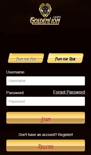Golden Lion Casino Sign Up Process Golden Lion Casino Sign Up Process