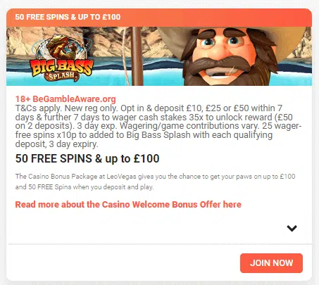 LeoVegas Casino Welcome Offer LeoVegas Casino Welcome Offer