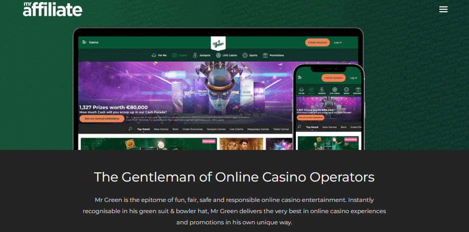 Mr Green Casino Affiliate Program