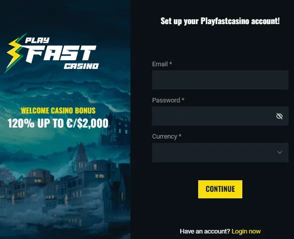 PlayFast Casino Sign Up Process PlayFast Casino Sign Up Process