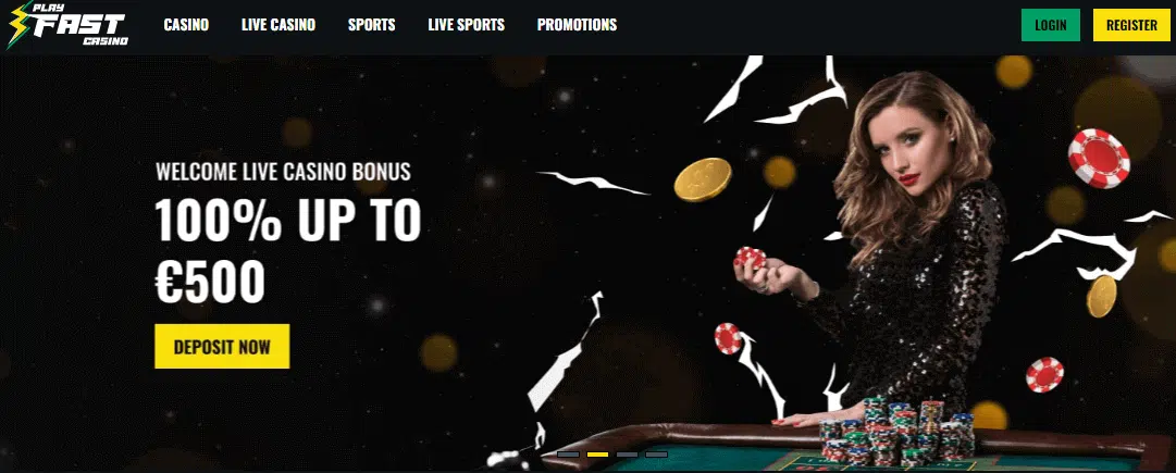 PlayFast Casino User Interface PlayFast Casino User Interface