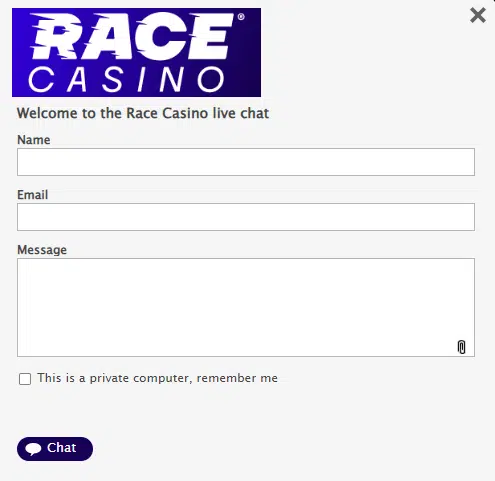 Race Casino Live Chat