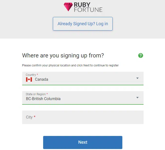 Ruby Fortune Casino Sign Up Process Ruby Fortune Casino Sign Up Process