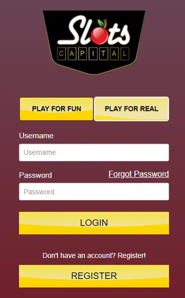 Slots Capital Casino - Sign Up Process