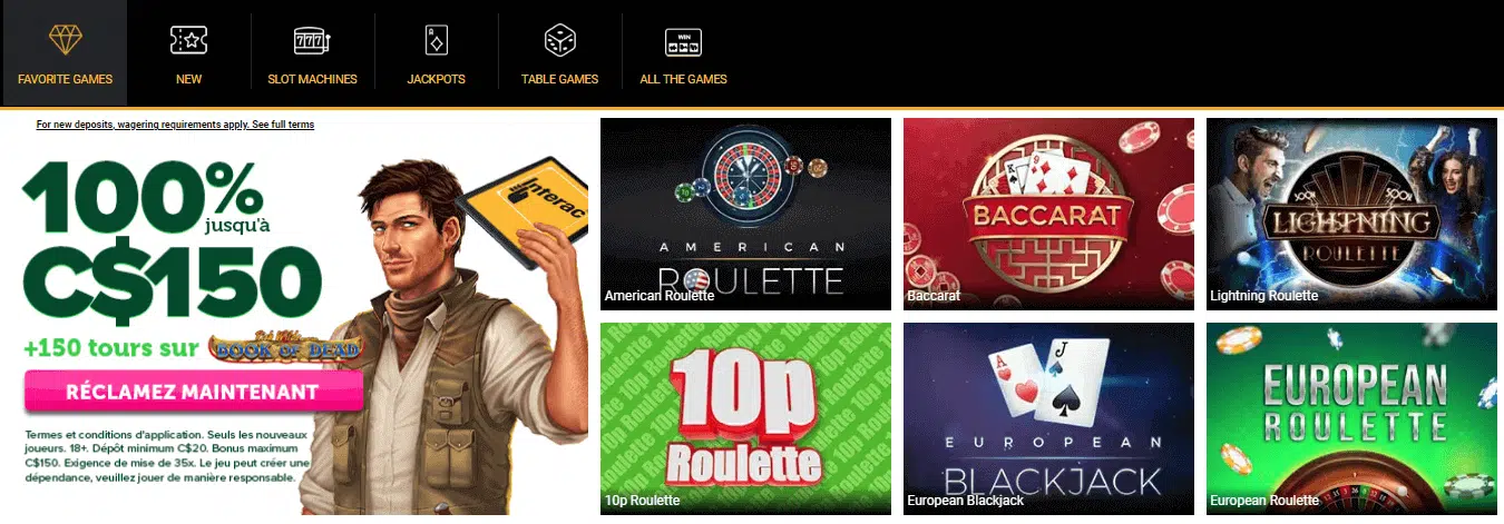 Table Games by CasinoLuck Casino