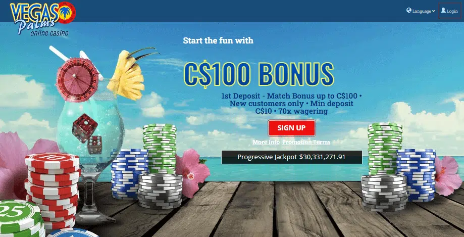 Vegas Palms Casino - User Interface Vegas Palms Casino - User Interface