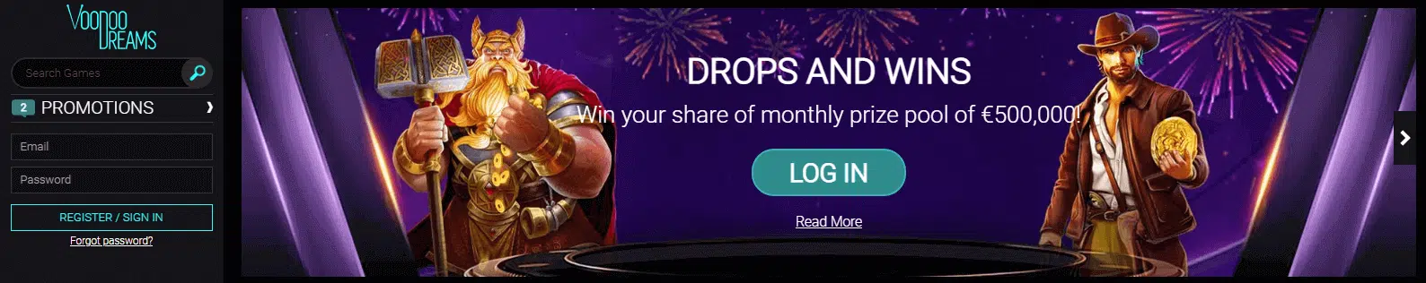 VoodooDreams Casino - User Interface VoodooDreams Casino - User Interface