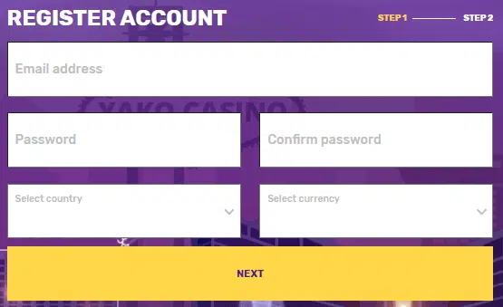 Yako Casino Sign Up Process Yako Casino Sign Up Process