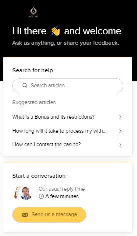 AcedBet Casino Customer Support AcedBet Casino Customer Support