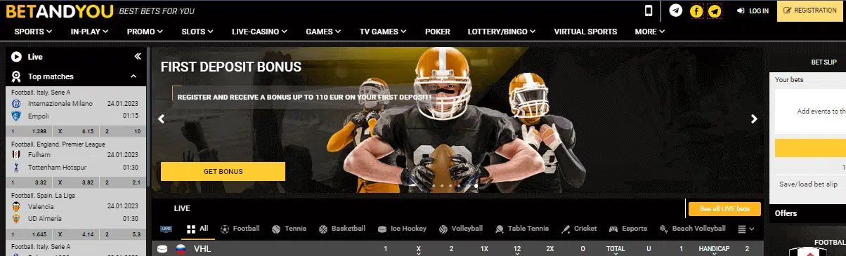 BetAndYou Casino User Interface BetAndYou Casino User Interface