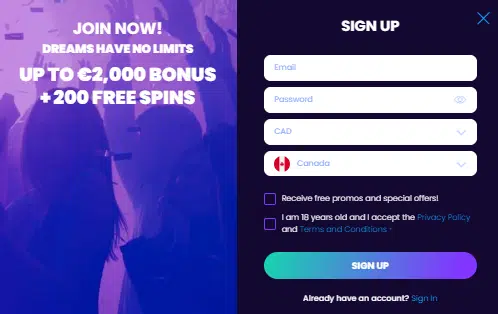 Bitdreams Casino Sign up Bitdreams Casino Sign up