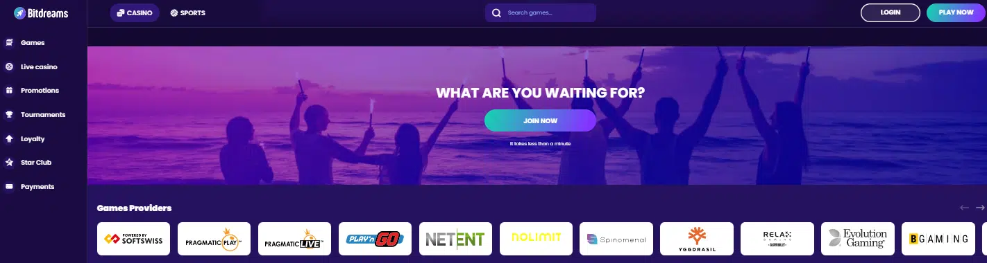 Bitdreams Casino User Interface Bitdreams Casino User Interface