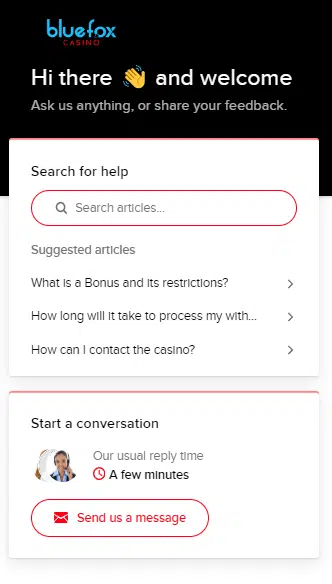 Bluefox Casino Live Chat Support Bluefox Casino Live Chat Support