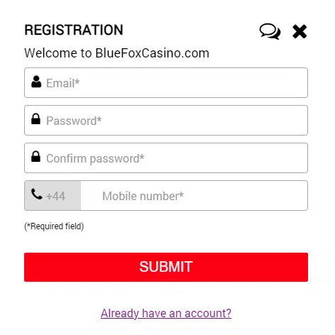 Bluefox Casino Sign Up Process Bluefox Casino Sign Up Process
