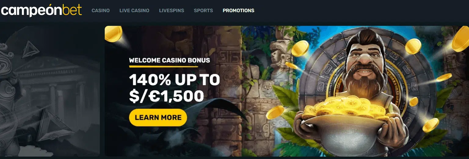 Campeonbet Casino User Interface Campeonbet Casino User Interface