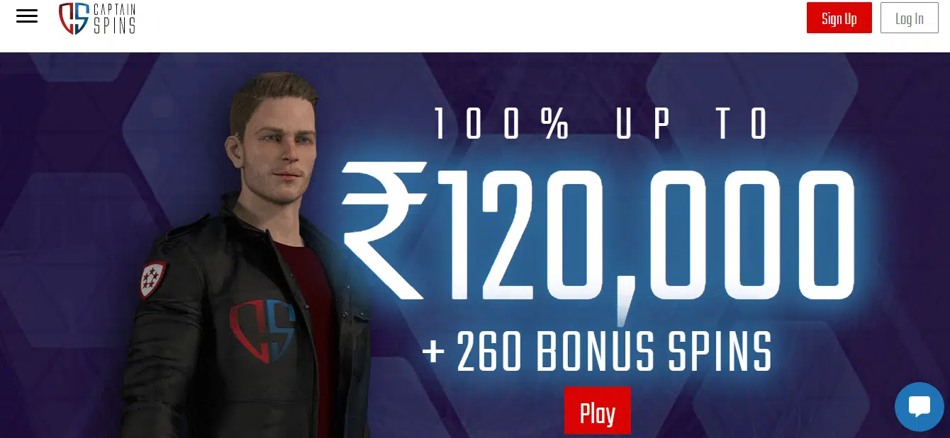 Captain Spins Casino User Interface Captain Spins Casino User Interface