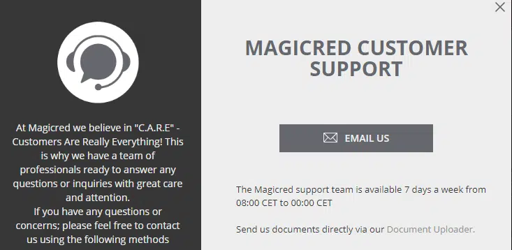 Magic Red Casino Customer Support