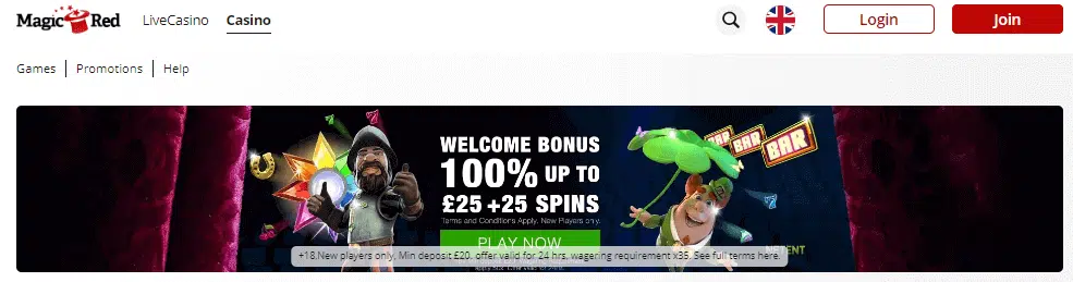 Magic Red Casino User Interface